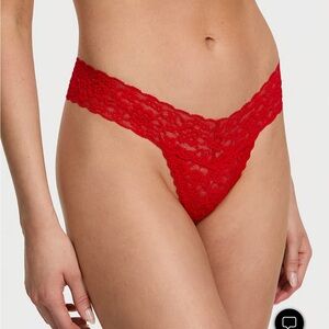 NWT Victoria's Secret Lace Thong Panty in Lipstick